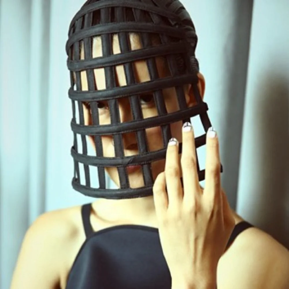 CHROMAT Extended Grid Cage Visor Face mask Tech-Royal SS15 Collection